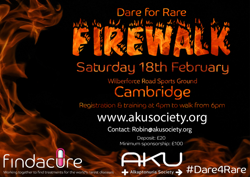 Findacure Firewalk for AKU! A New Exciting Fundraising Opportunity.